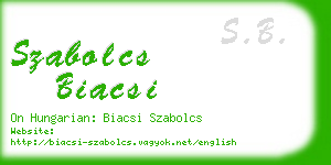 szabolcs biacsi business card
